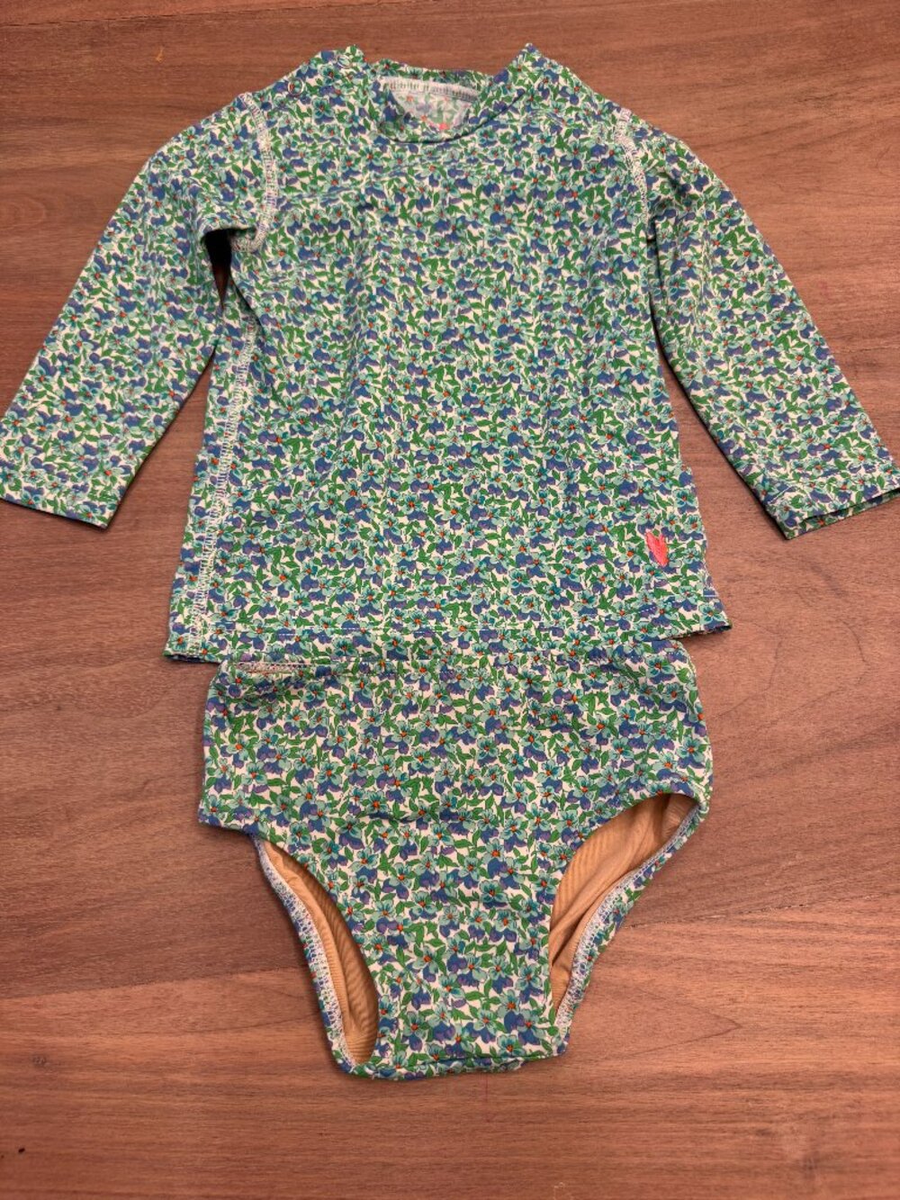 J.Crew Baby Floral Rashguard Swim Set UPF 50+ 6-12M